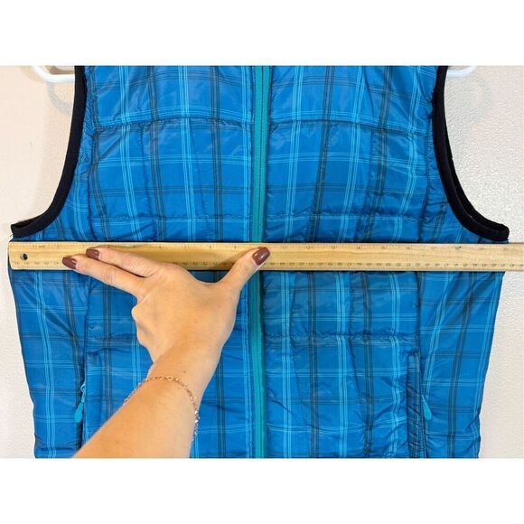 NWOT Vintage Marker Women's Quilted Blue Plaid Puffer Full Zip Mock Neck Vest S - Picture 10 of 11